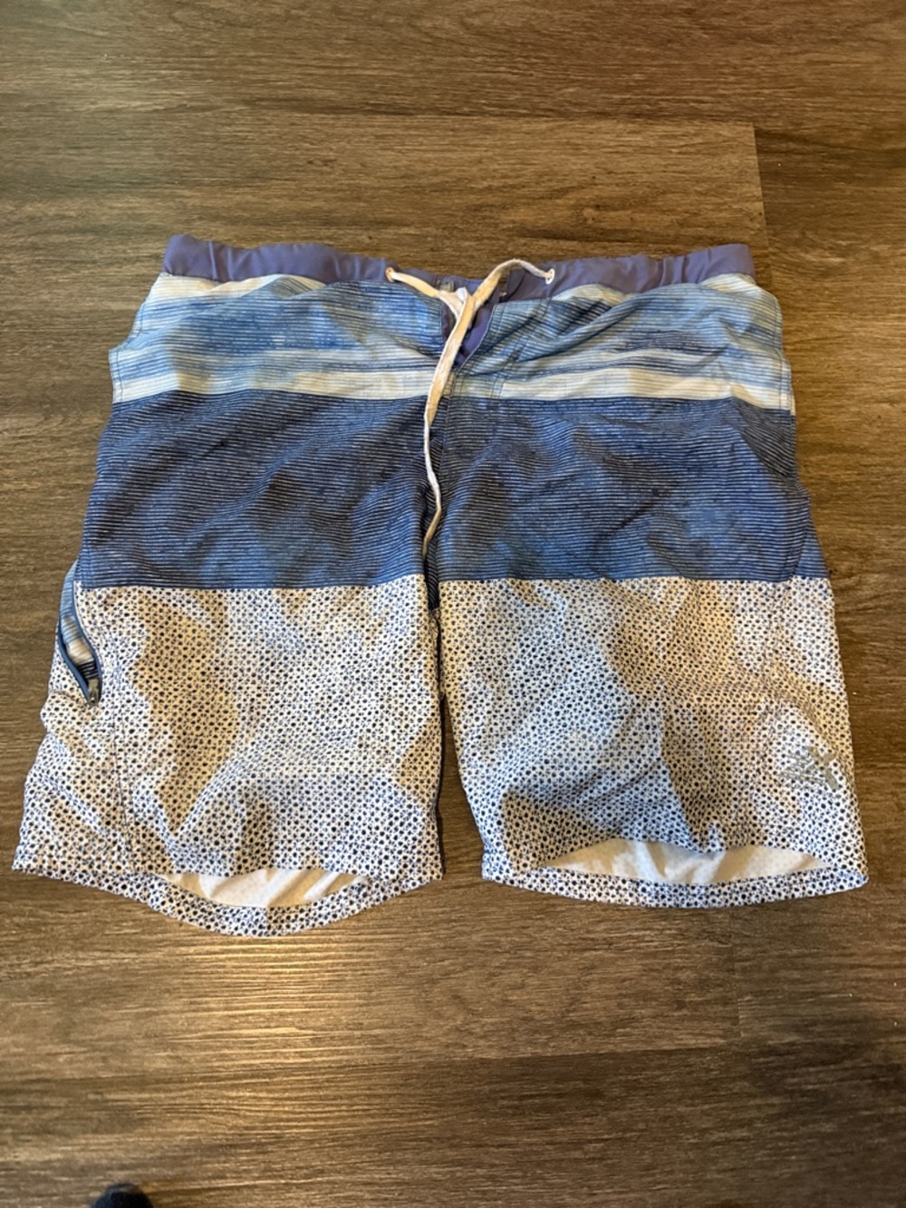Men's Blue Patterned Swim Trunks